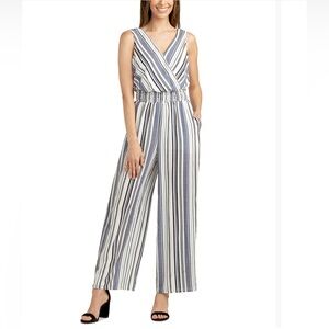 Juniors' Surplice-Neck Smocked-Waist Jumpsuit